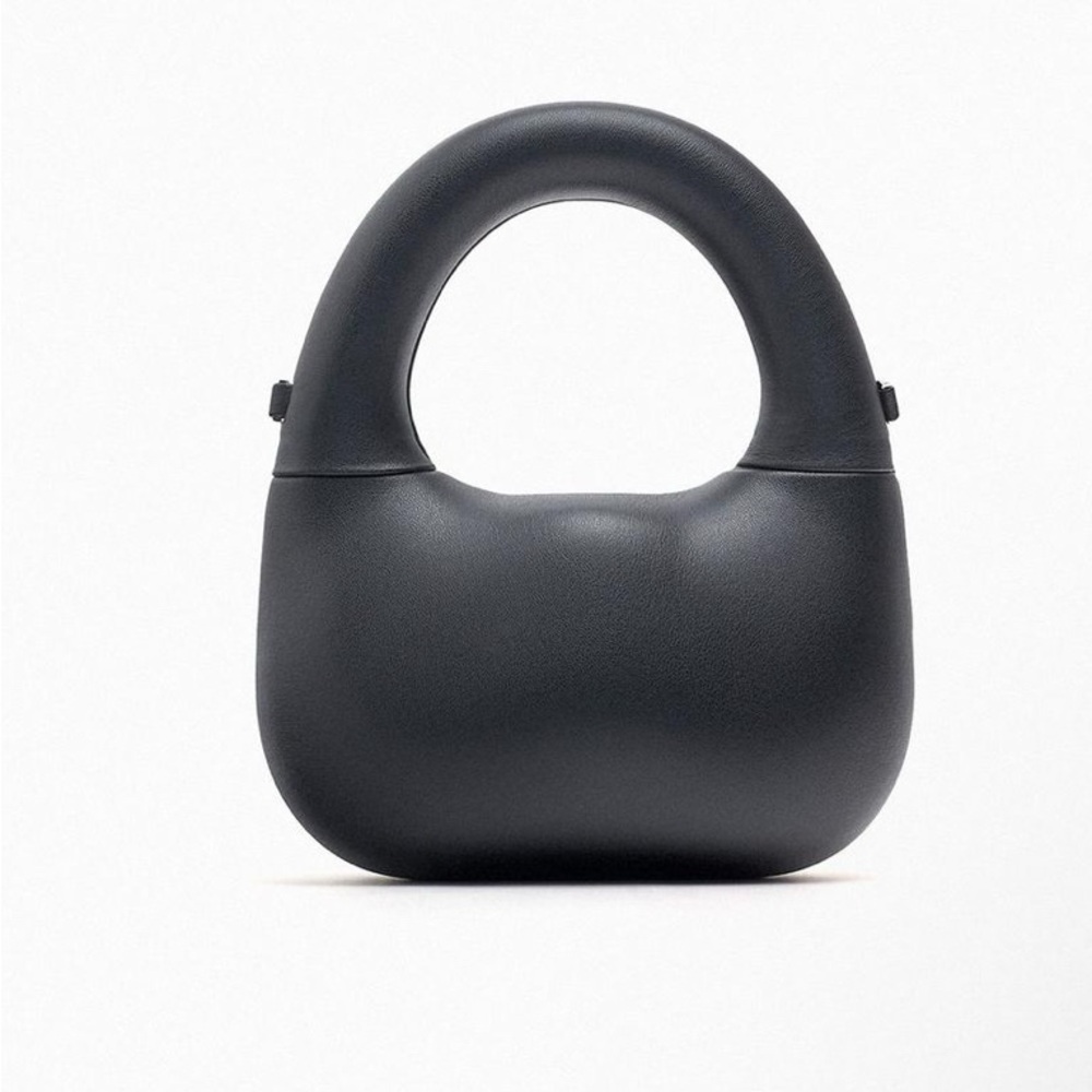 Zara Black Rounded Mini Top-Handle Bag